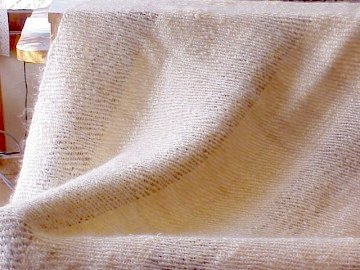 Closeup image of mohair's graceful draping characteristics