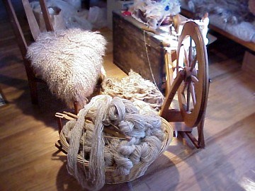 Basket of Hand Spun Mohair