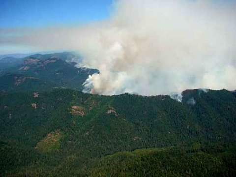 Tiller region aerial of the fire zone
