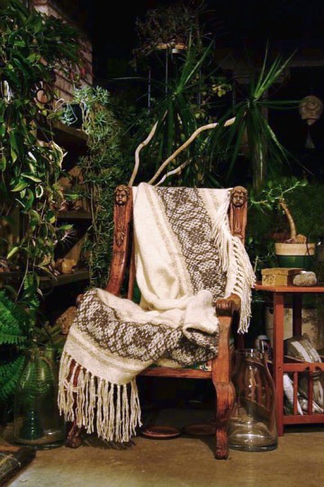 A custom designed overshot pattern throw