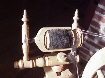 a spool of precious kid hair on the wheel