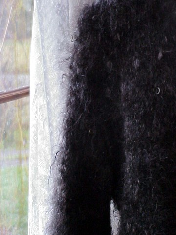 hand knitted natural black mohair sweater