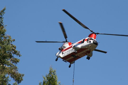 helicopter view from the road