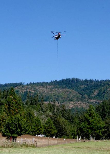 helicopter view from the road